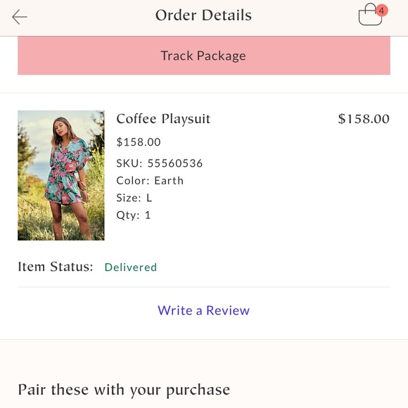 Free People Coffee Playsuit. Size Large - Picture 4 of 4